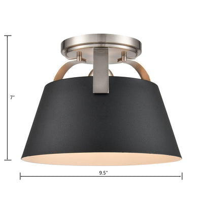 Jepson 9.5'' Wide 1-Light Semi Flush Mount - Matte Black