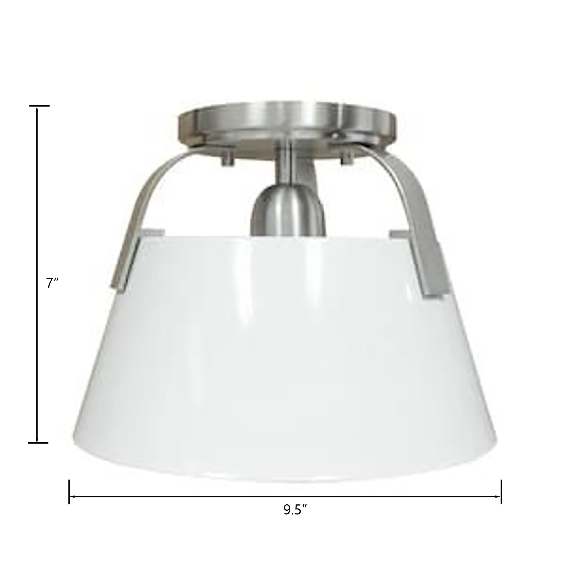 Jepson 9.5'' Wide 1-Light Semi Flush Mount - Matte White with Brushed Nickel