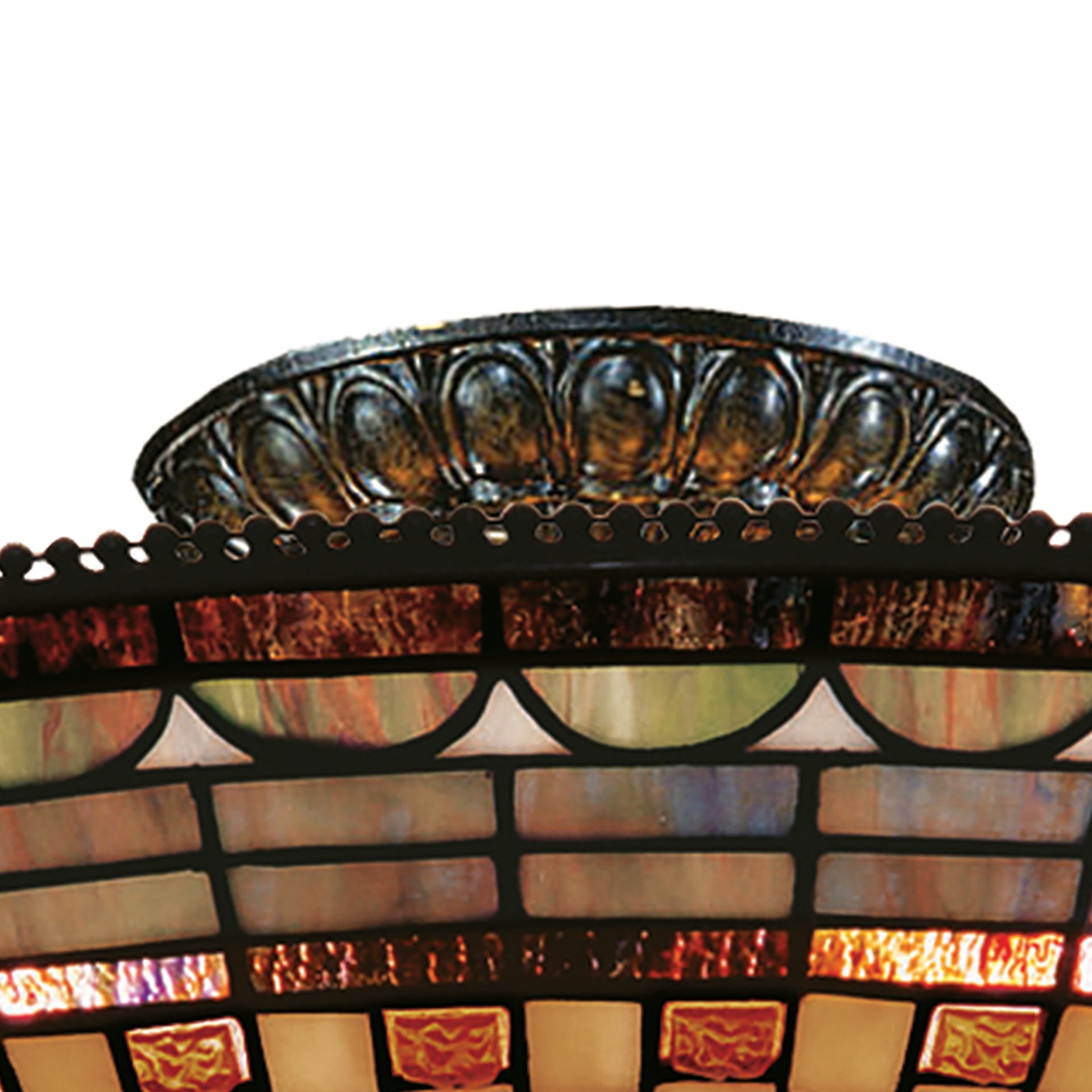 Jewelstone 16'' Wide 3-Light Semi Flush Mount - Classic Bronze
