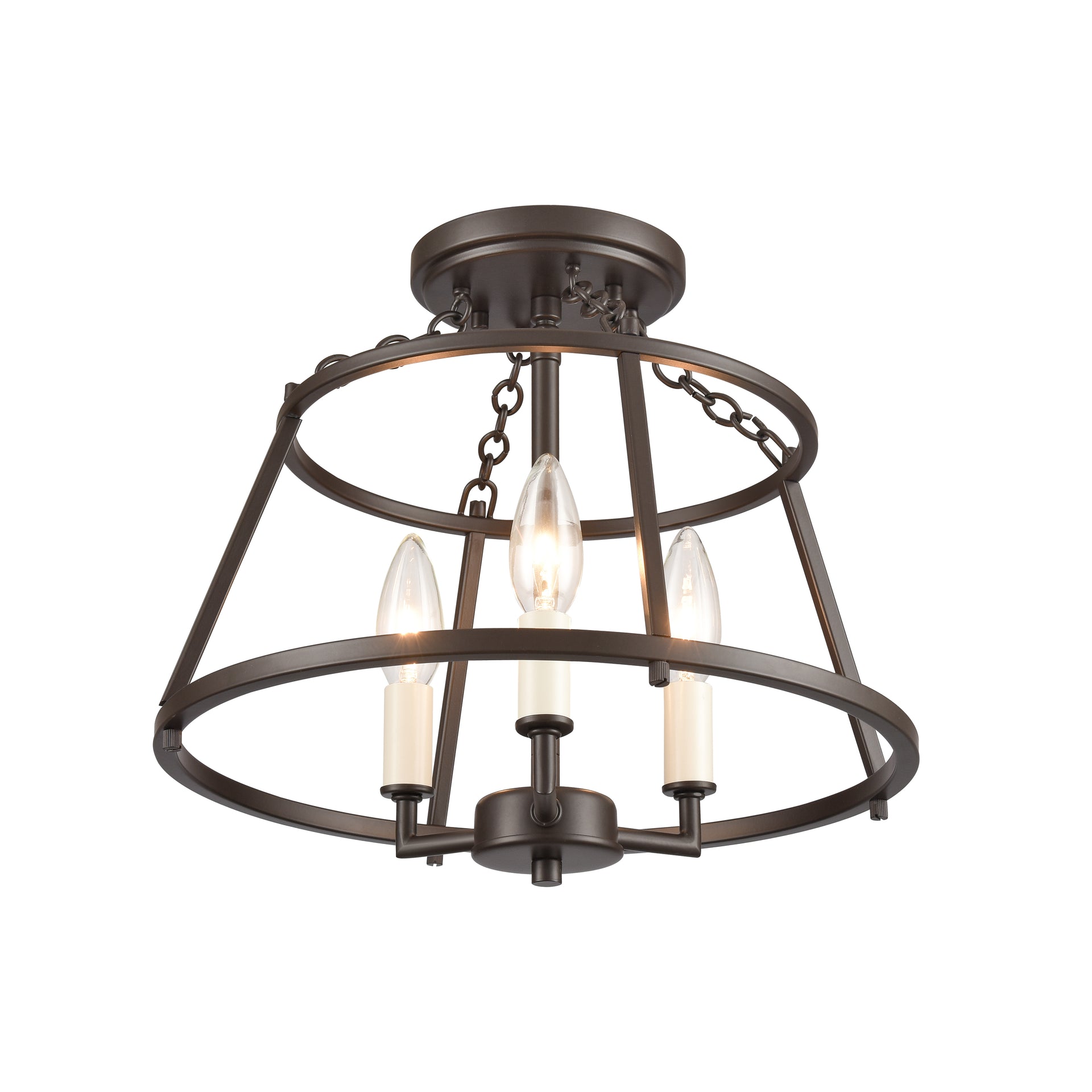 Joanie 13'' Wide 3-Light Semi Flush Mount - Old Bronze