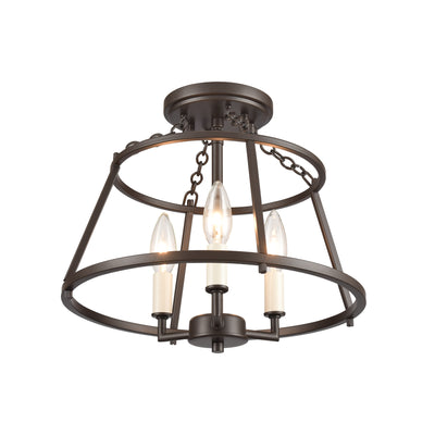 Joanie 13'' Wide 3-Light Semi Flush Mount - Old Bronze