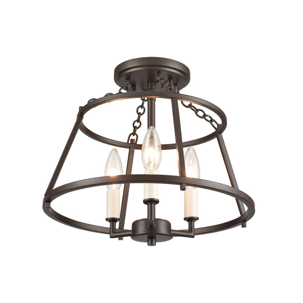 Joanie 13'' Wide 3-Light Semi Flush Mount - Old Bronze