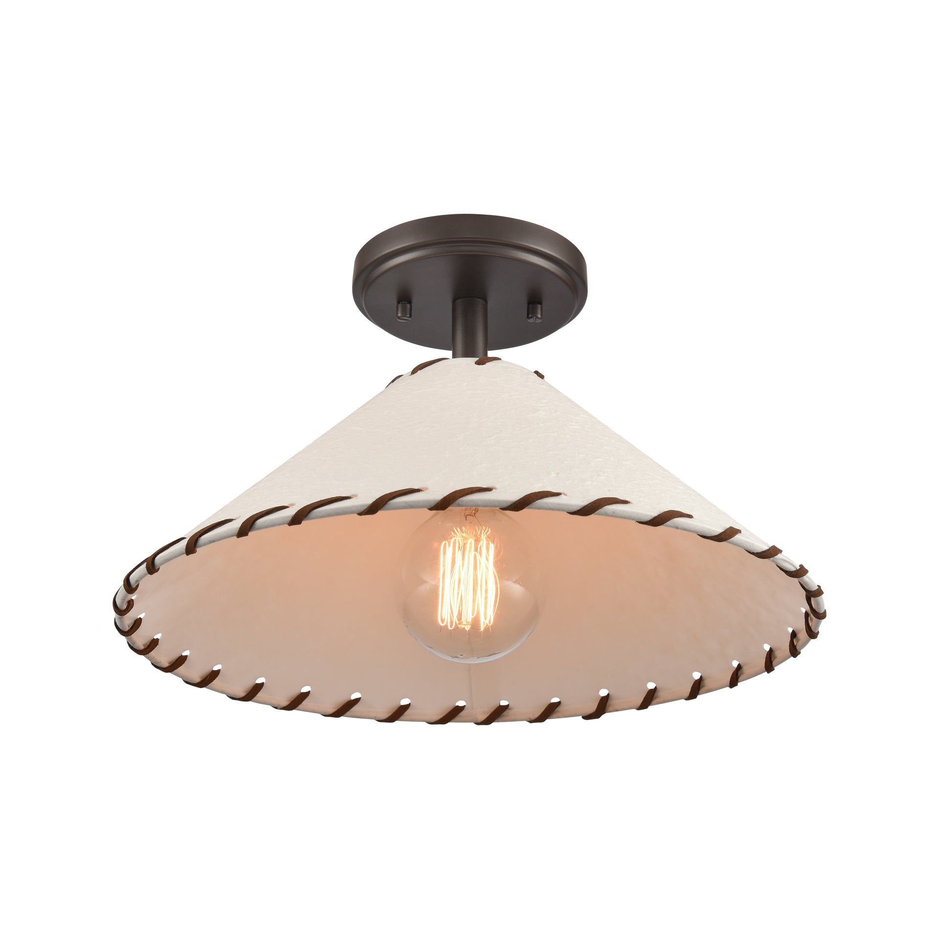 Marion 14'' Wide 1-Light Semi Flush Mount - Oil Rubbed Bronze