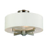 Seven Springs 18'' Wide 3-Light Semi Flush Mount - Satin Nickel
