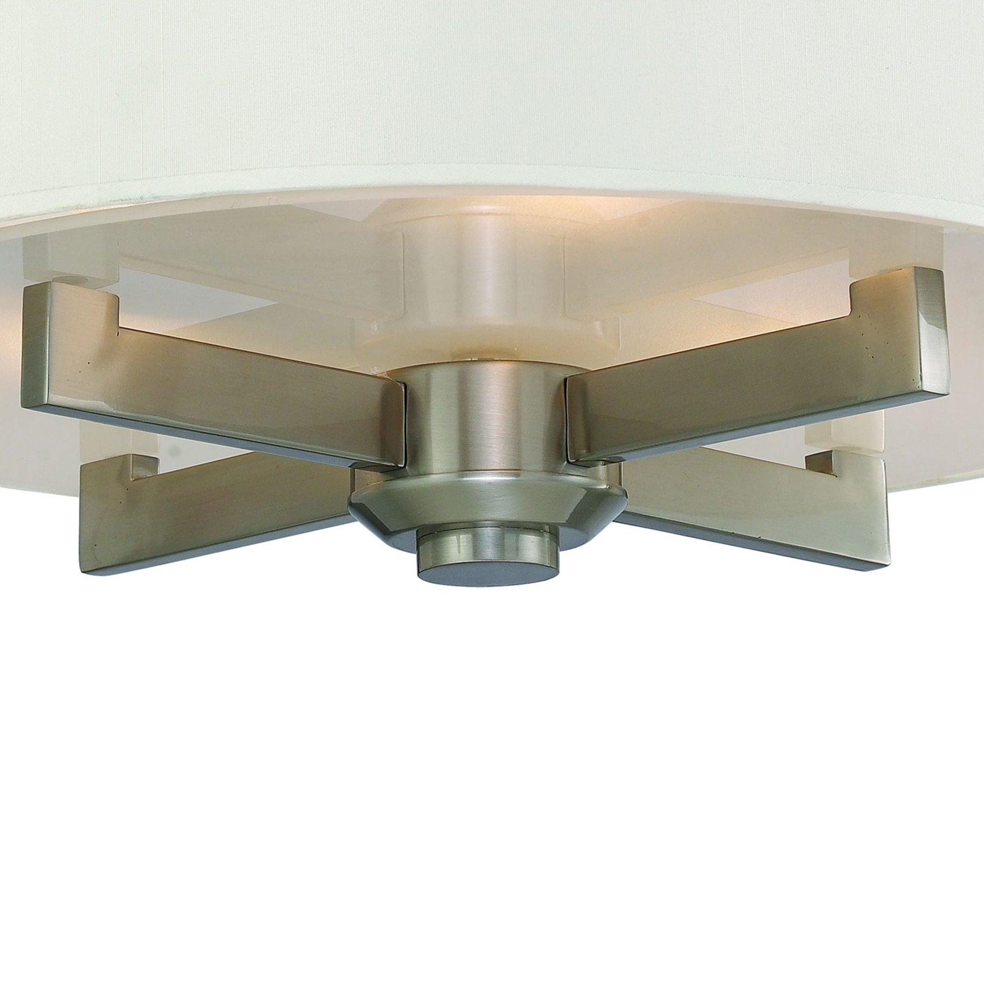 Seven Springs 18'' Wide 3-Light Semi Flush Mount - Satin Nickel