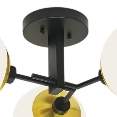 Triple Play 24.5'' Wide 3-Light Semi Flush Mount - Polished Brass
