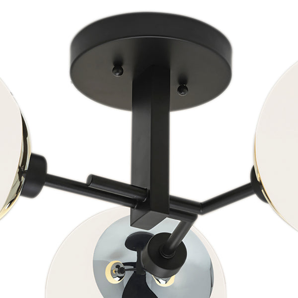 Triple Play 24.5'' Wide 3-Light Semi Flush Mount - Polished Nickel