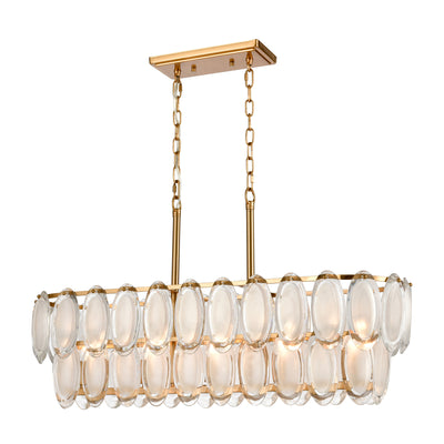 Curiosity 32'' Wide 5-Light Linear Chandelier -  Aged Brass