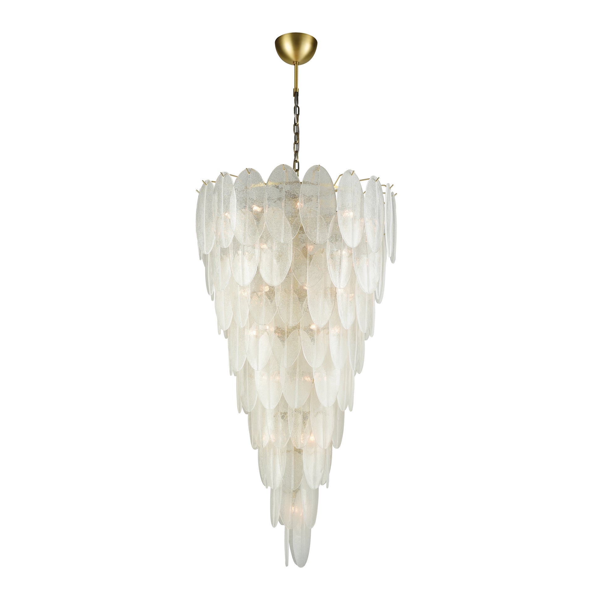 Hush 32.5'' Wide 42-Light Chandelier - Aged Brass with White