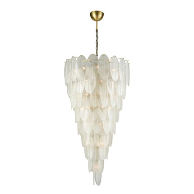 Hush 32.5'' Wide 42-Light Chandelier - Aged Brass with White