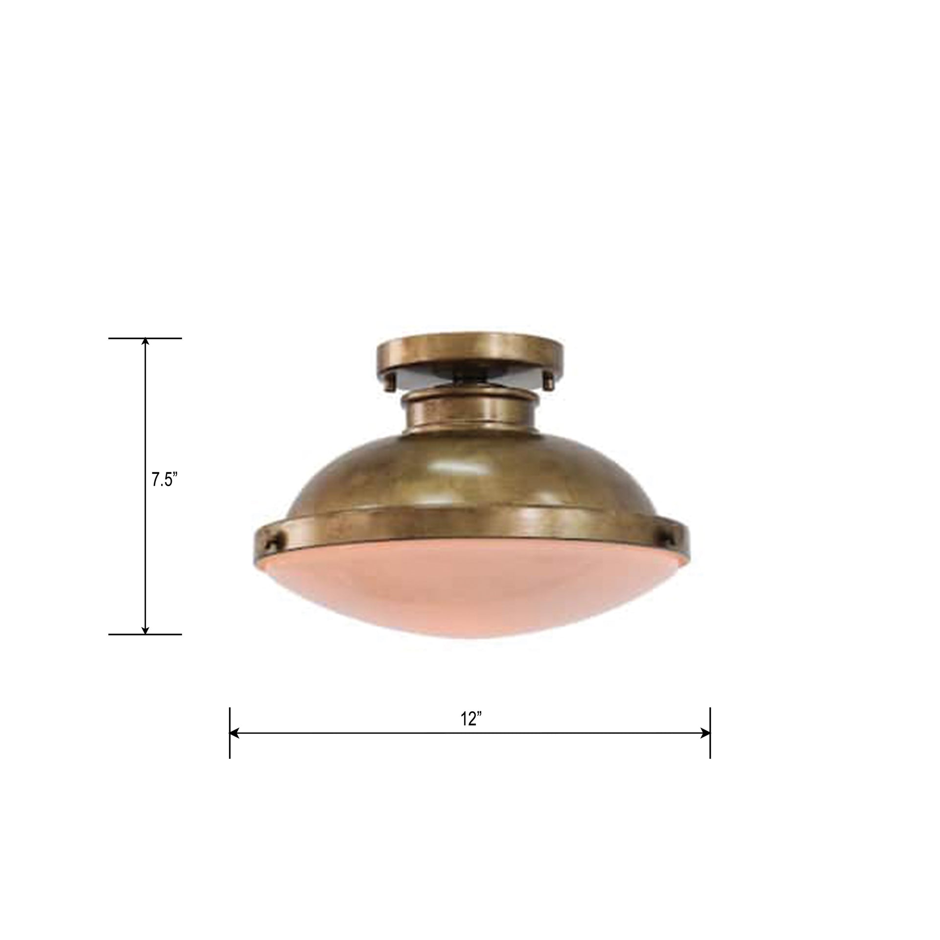 Brink 12'' Wide 1-Light Semi Flush Mount - Painted Natural Brass