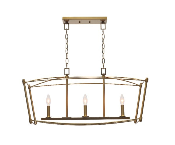 Darcy 32'' Wide 3-Light Linear Chandelier - Brushed Gold