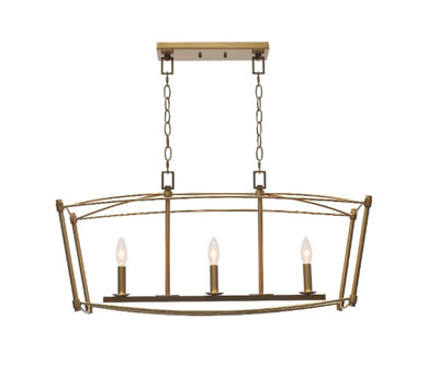 Darcy 32'' Wide 3-Light Linear Chandelier - Brushed Gold
