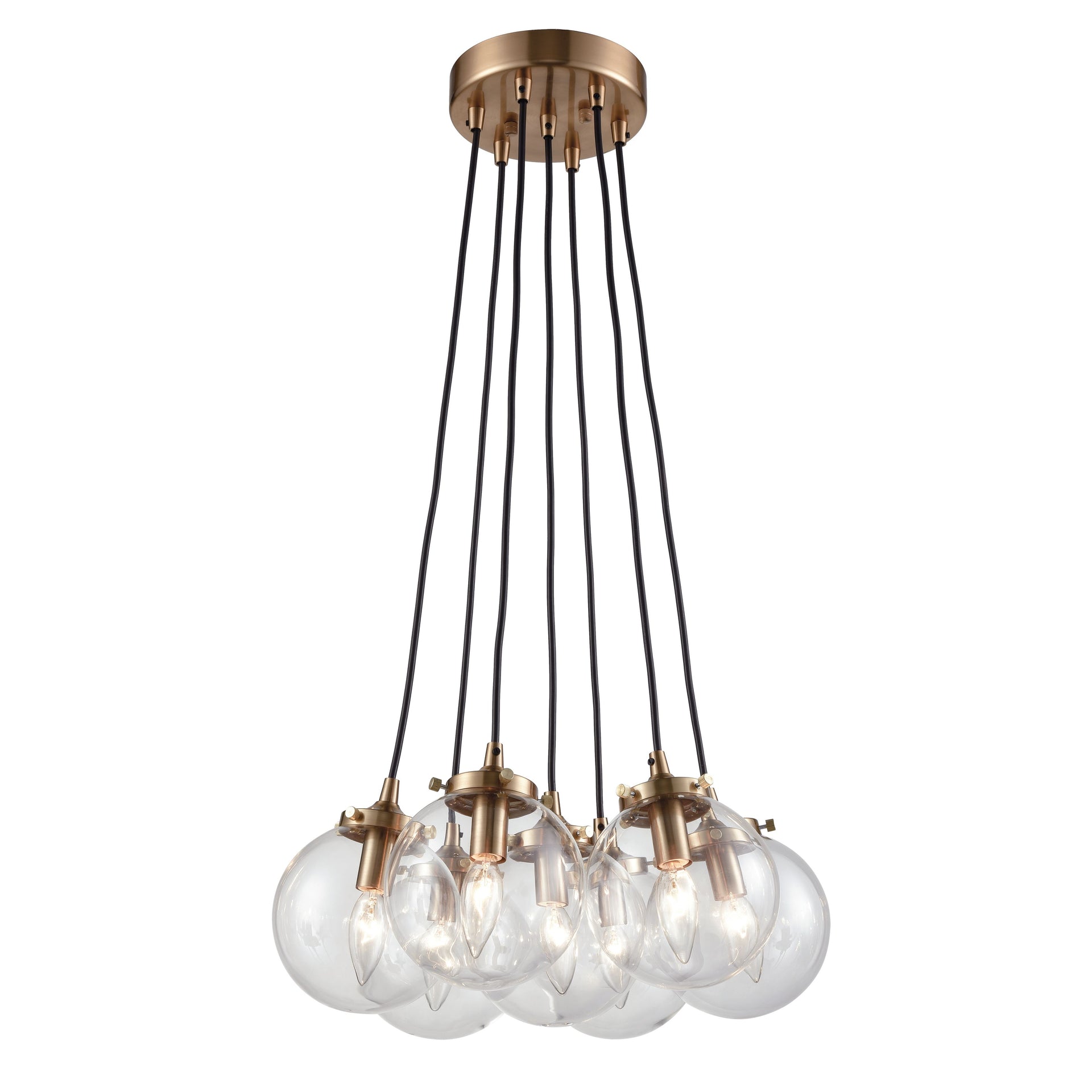 Boudreaux 18'' Wide 7-Light Chandelier - Matte Black with Antique Gold
