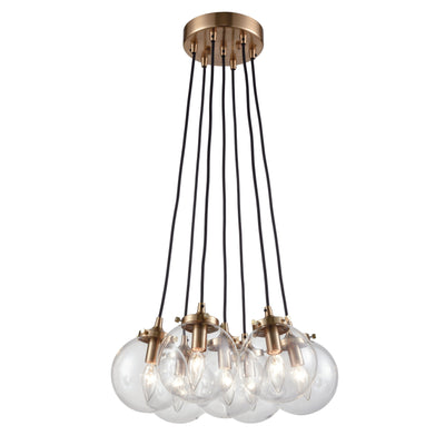 Boudreaux 18'' Wide 7-Light Chandelier - Matte Black with Antique Gold