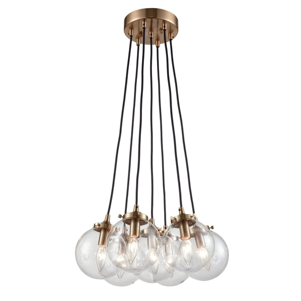 Boudreaux 18'' Wide 7-Light Chandelier - Matte Black with Antique Gold