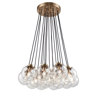 Boudreaux 29'' Wide 17-Light Chandelier - Matte Black with Antique Gold