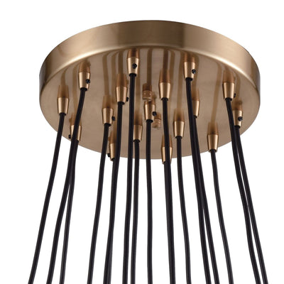Boudreaux 29'' Wide 17-Light Chandelier - Matte Black with Antique Gold