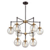 Boudreaux 30'' Wide 9-Light Chandelier - Matte Black with Antique Gold