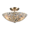 Capri 16'' Wide 3-Light Semi Flush Mount - Satin Nickel