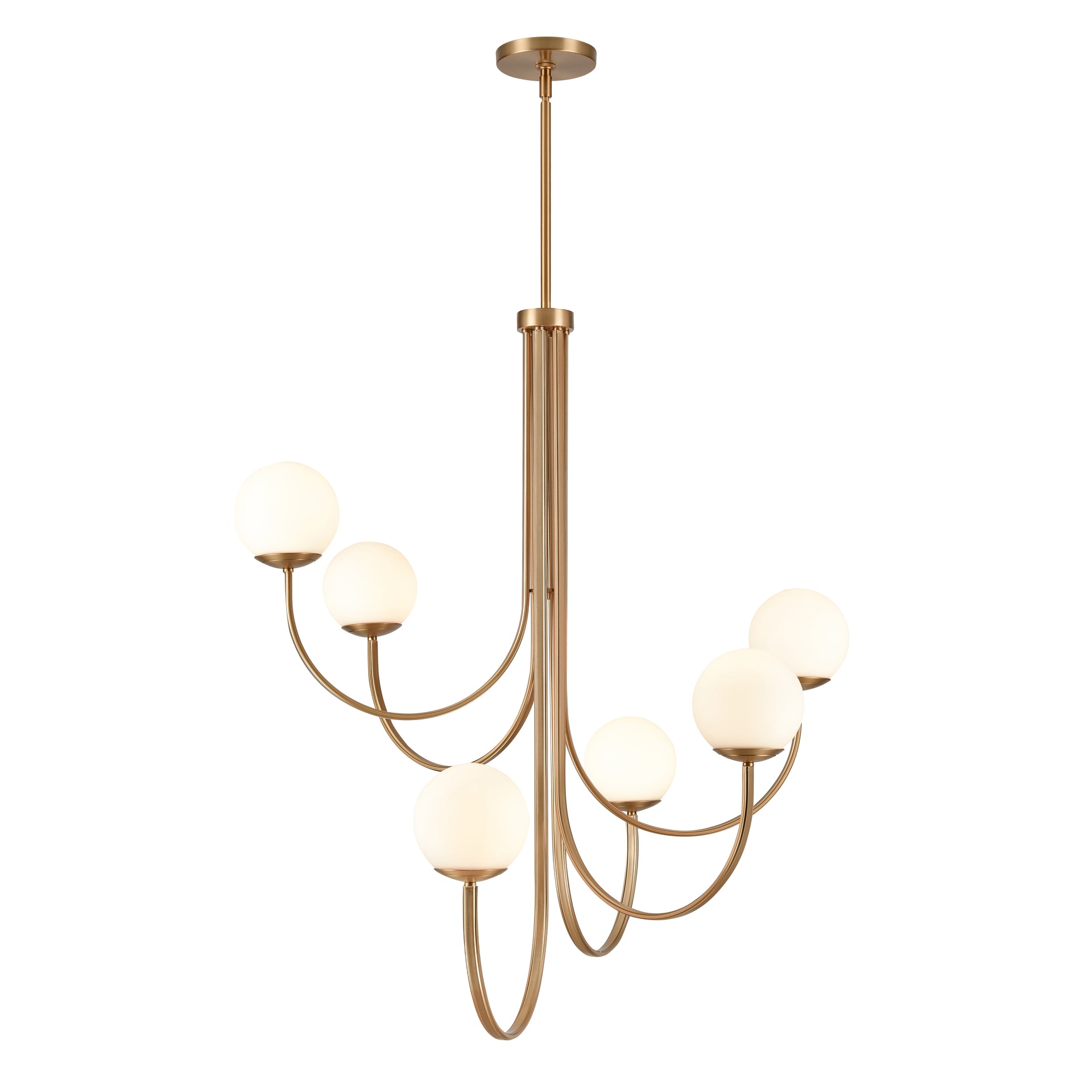 Caroline 36'' Wide 6-Light Chandelier - Brushed Gold