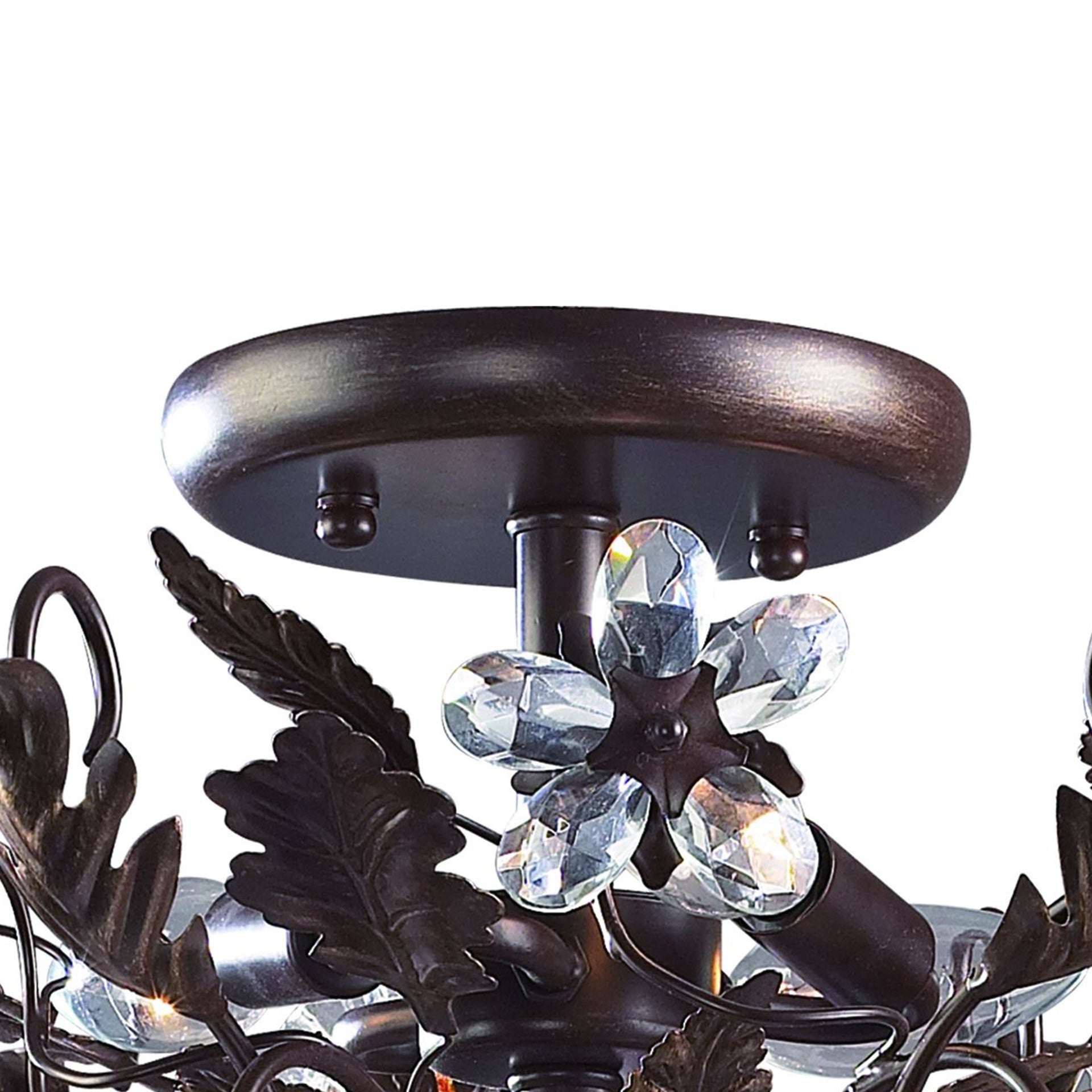 Cristallo Fiore 19'' Wide 3-Light Semi Flush Mount - Deep Rust