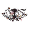 Cristallo Fiore 27'' Wide 3-Light Semi Flush Mount - Deep Rust