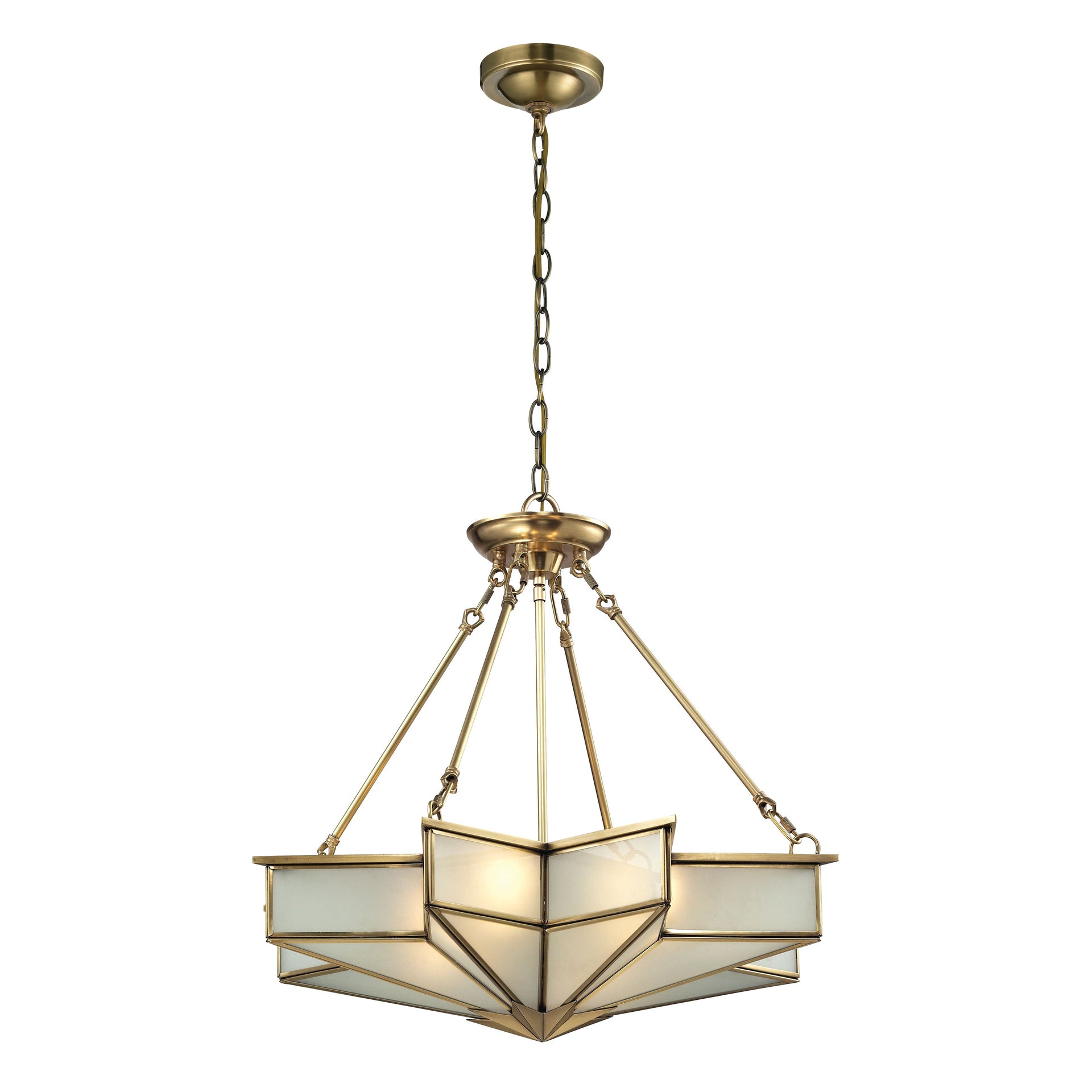 Decostar 25'' Wide 4-Light Chandelier - Brushed Brass