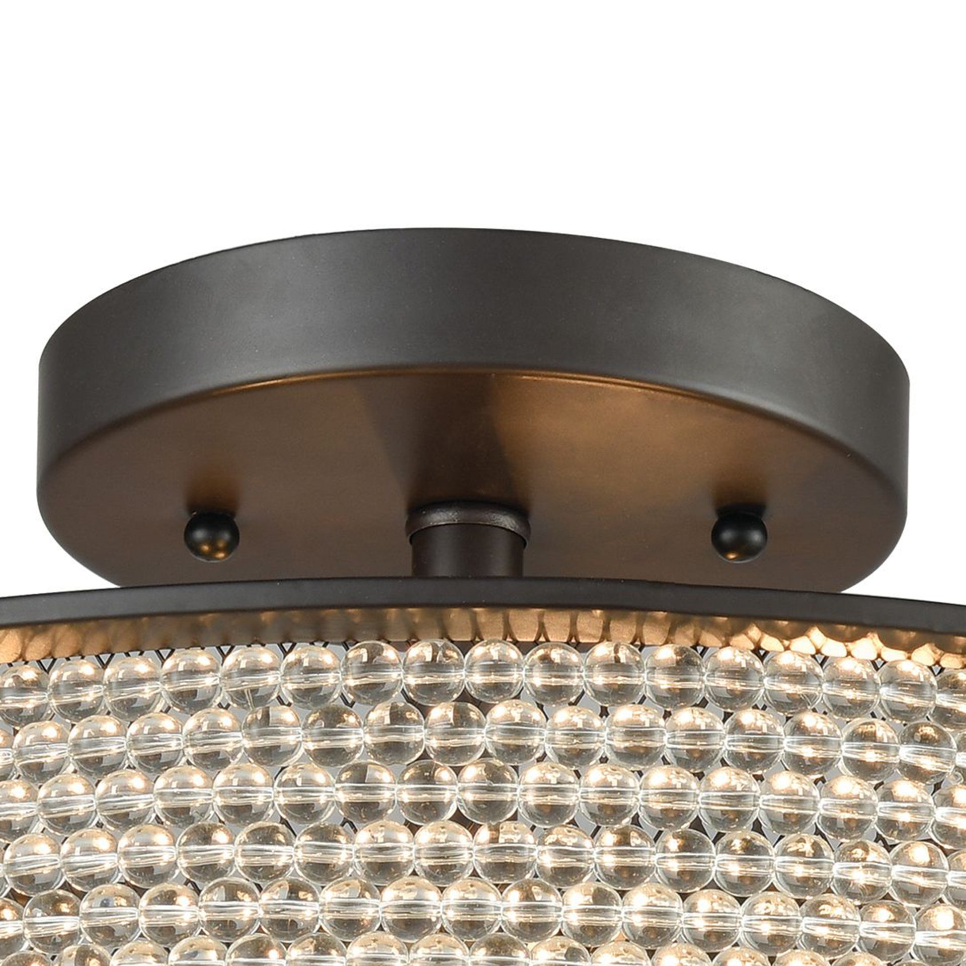 Glass Beads 16'' Wide 3-Light Semi Flush Mount - Oil Rubbed Bronze