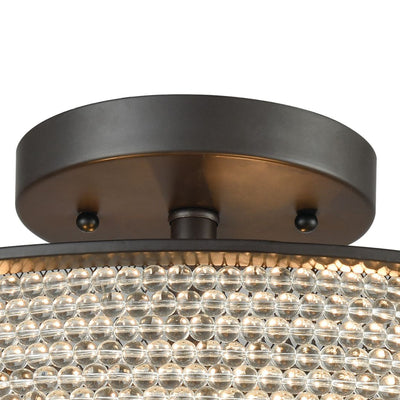 Glass Beads 16'' Wide 3-Light Semi Flush Mount - Oil Rubbed Bronze