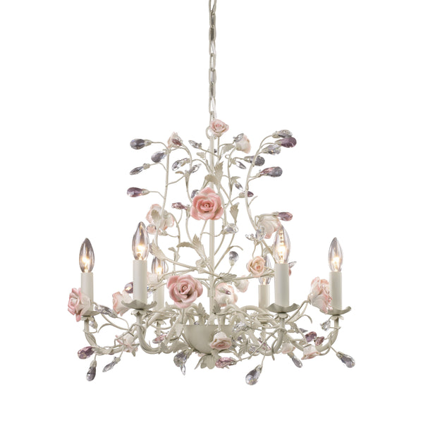Heritage 22'' Wide 6-Light Chandelier - Cream