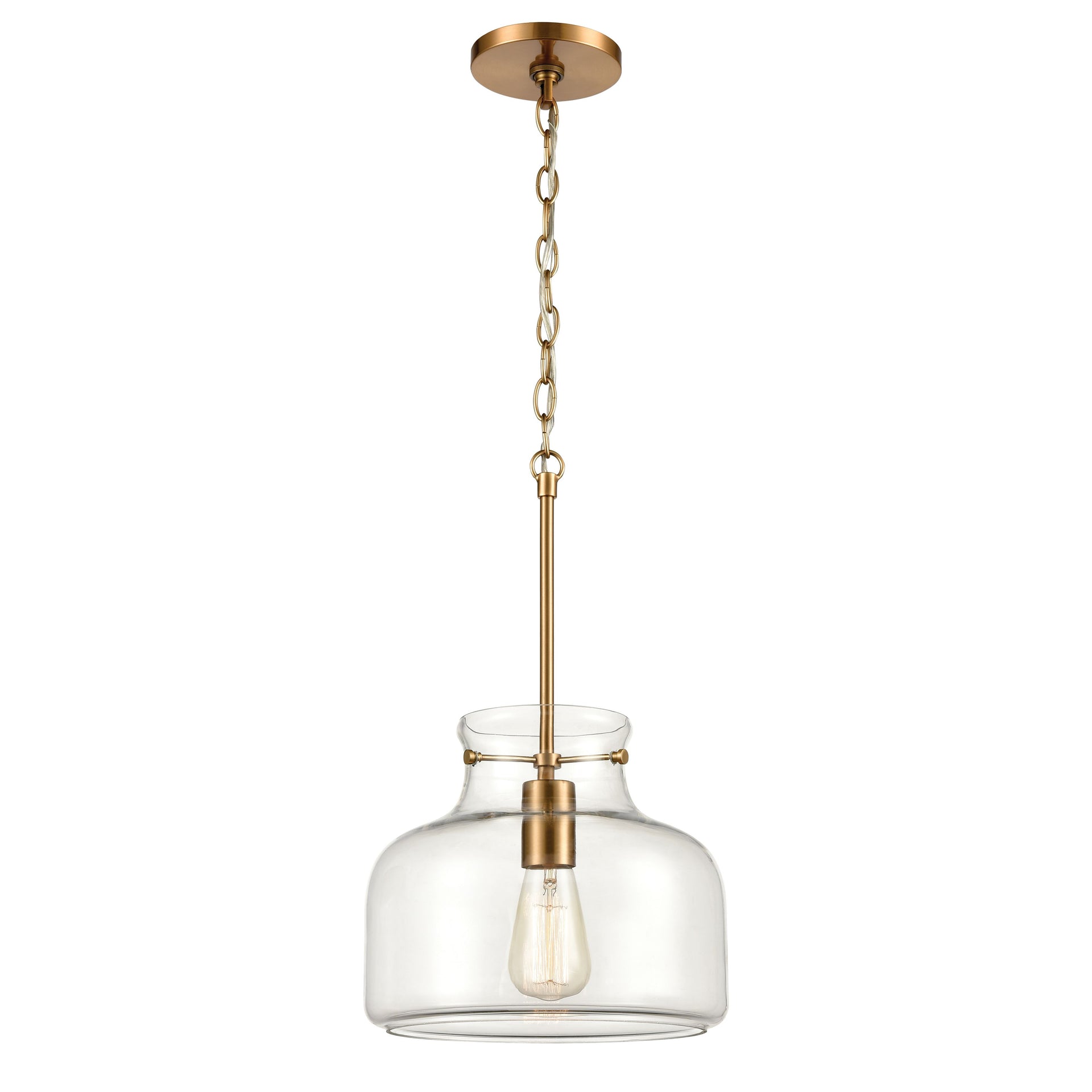 Lola 11'' Wide 1-Light Mini Pendant - Satin Brass