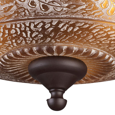 Norwich 14'' Wide 3-Light Semi Flush Mount - Oiled Bronze