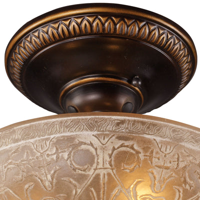 Restoration 12'' Wide 3-Light Semi Flush Mount - Antique Golden Bronze