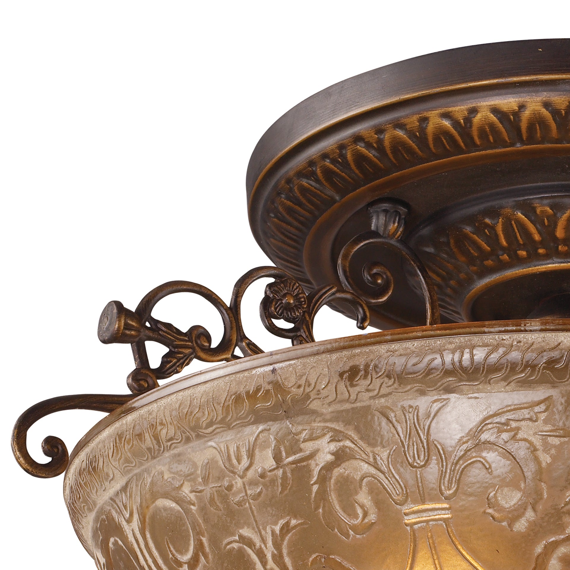 Restoration 19'' Wide 3-Light Semi Flush Mount - Antique Golden Bronze