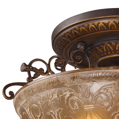 Restoration 19'' Wide 3-Light Semi Flush Mount - Antique Golden Bronze