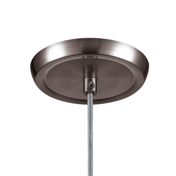 Verona 5'' Wide 1-Light Mini Pendant - Satin Nickel with Starburst Blue Glass