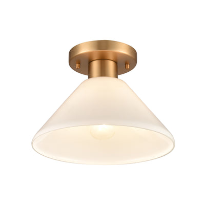 Vivica 10'' Wide 1-Light Flush Mount - Brushed Gold and Opal
