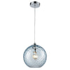 Watersphere 10'' Wide 1-Light Mini Pendant - Polished Chrome with Aqua