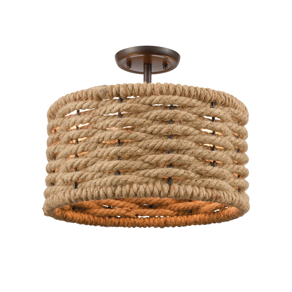 Weaverton 15'' Wide 2-Light Semi Flush Mount - Oil Rubbed Bronze