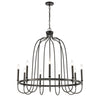 Wickshire 34'' Wide 9-Light Chandelier - Matte Black