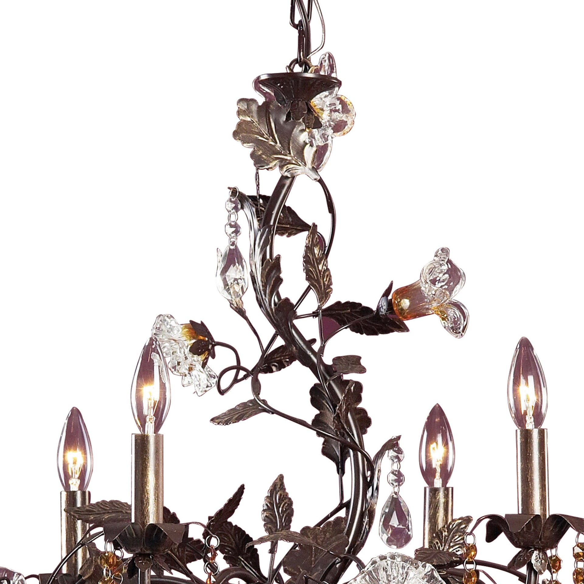 Cristallo Fiore 29'' Wide 6-Light Chandelier - Bronze