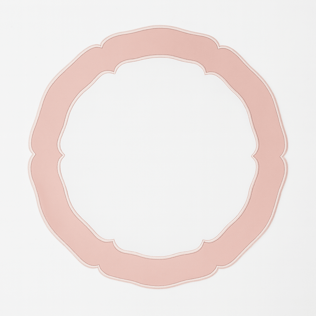 SPRING TABLE DECOR – CLARION WHITE & PINK FAUX LEATHER PLACEMAT