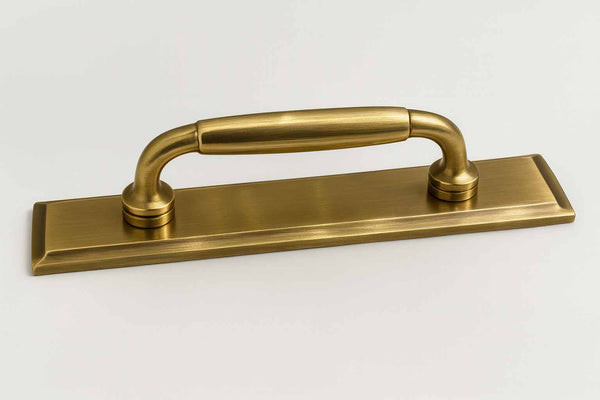 Classic Cabinet Pulls with Backplate - Antique Brass