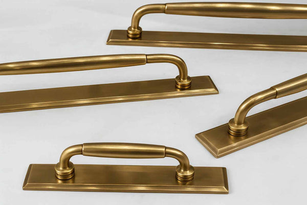 Classic Cabinet Pulls with Backplate - Antique Brass
