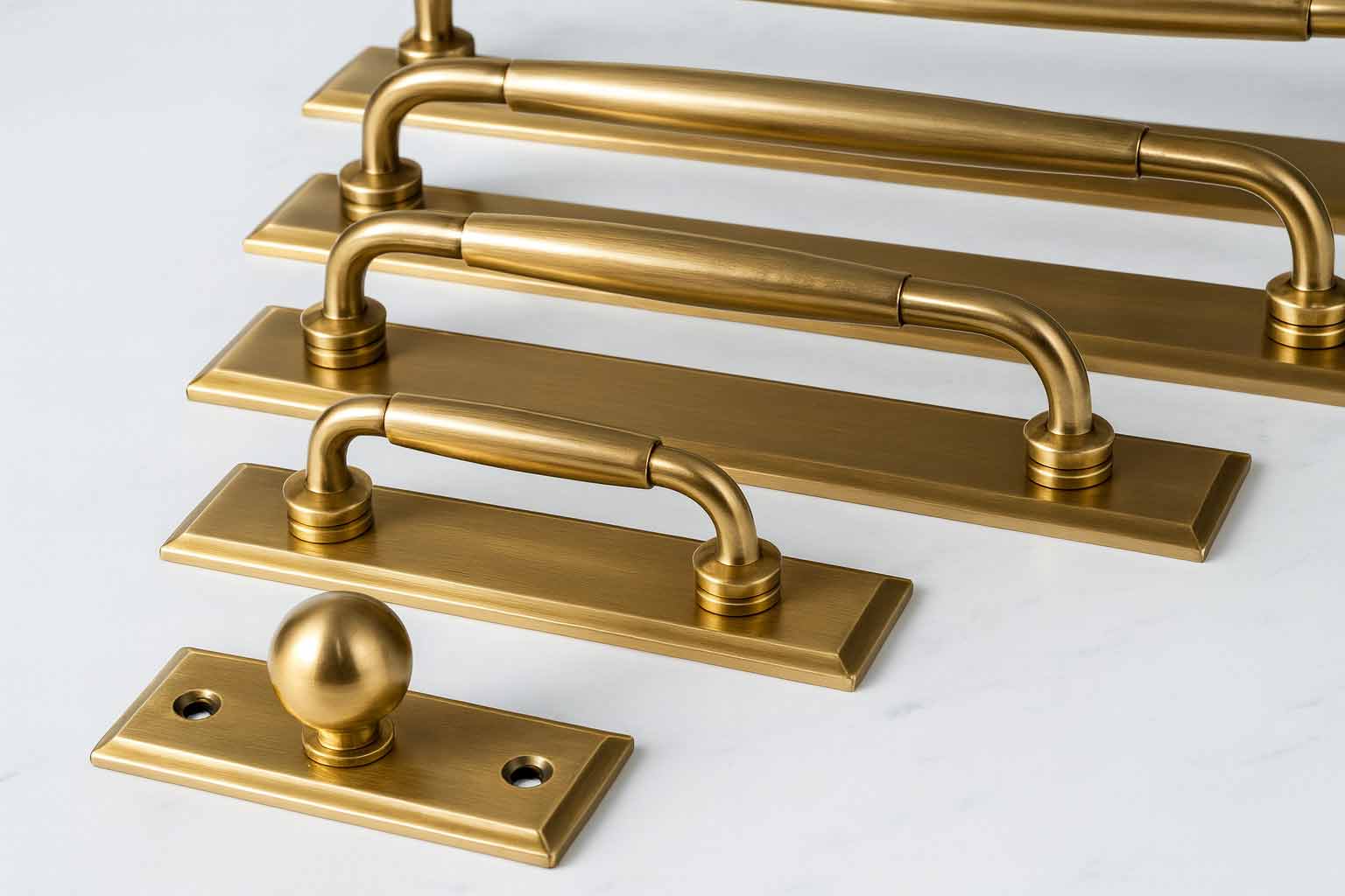 Classic Cabinet Pulls with Backplate - Antique Brass