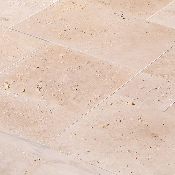 Classic Beige Light Travertine Tiles Antique Pattern Tumbled - Livfloors Collection