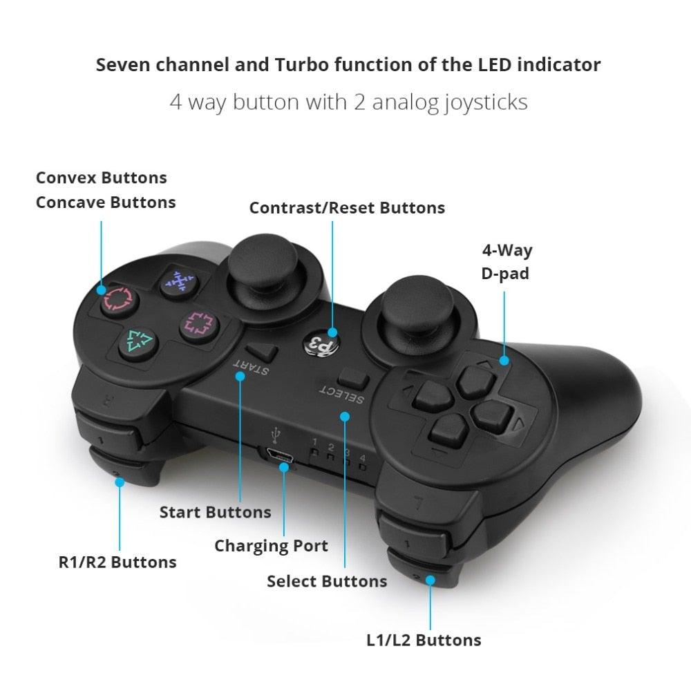 Classic Blue Bluetooth Wireless Joystick Gamepad Controller Compatible With PC Monitor Laptop