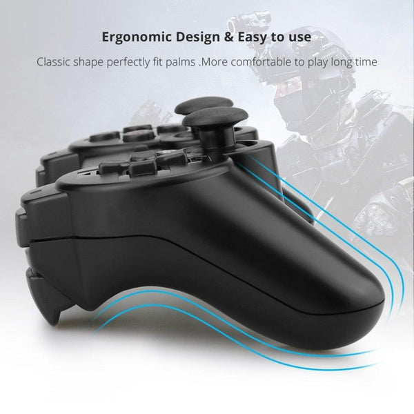 Classic Blue Bluetooth Wireless Joystick Gamepad Controller Compatible With PC Monitor Laptop