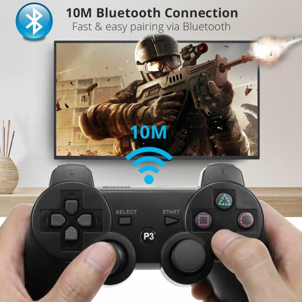 Classic Blue Bluetooth Wireless Joystick Gamepad Controller Compatible With PC Monitor Laptop